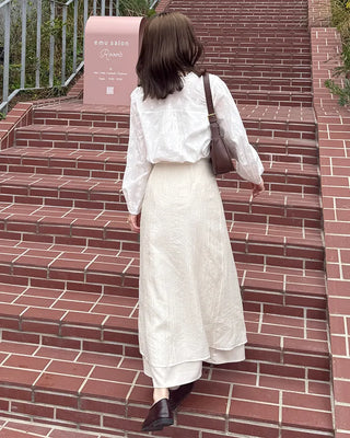 Flower pattern sheer blouse