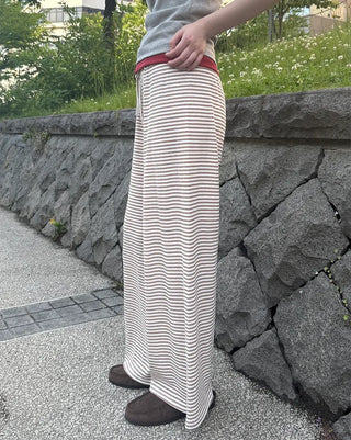 Striped wide easy pants