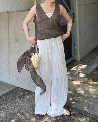 Scarf set sheer layered dress