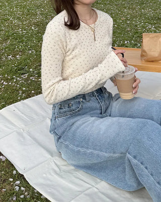 Semi-wide fit denim pants