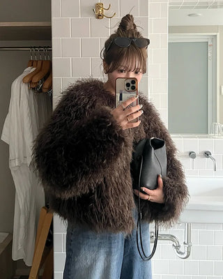 Fur short jacket