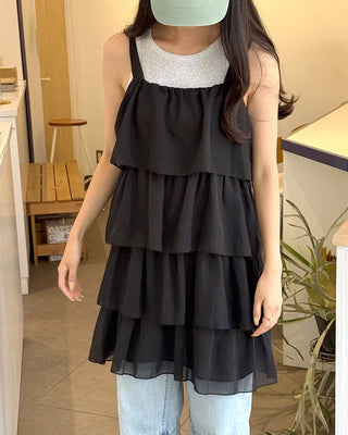 Can-can frill mini dress
