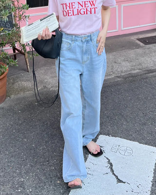 Basic straight wide-fit denim pants