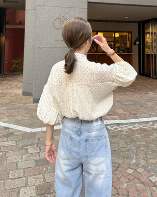 Polka Dot Balloon Blouse