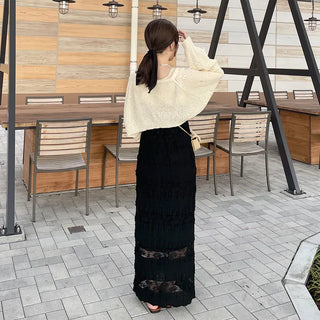 Ribbon detail knit bolero