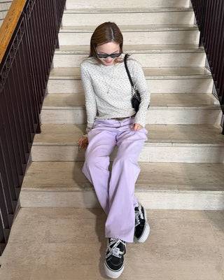 (Unisex) Colored Cotton Wide Pants