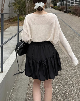 Boat neck loose fit knit