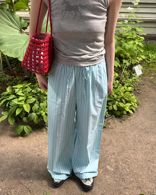 Wide striped easy pants