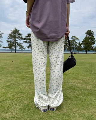 Flower Summer Waffle Easy Pants