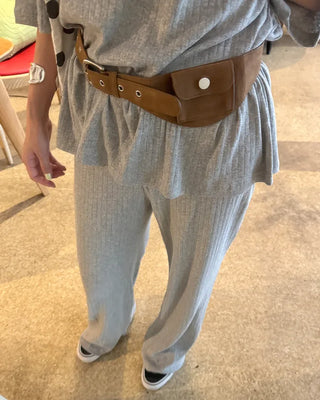 Suede mini pocket belt