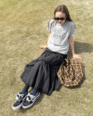 Tassel tiered long skirt