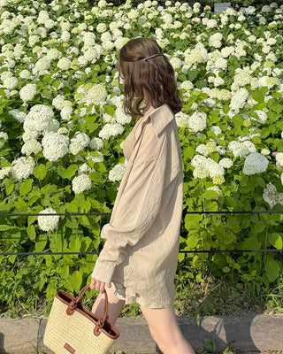 Linen shirt and shorts set