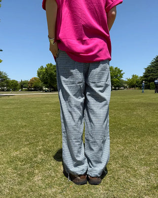2-way hem check easy pants