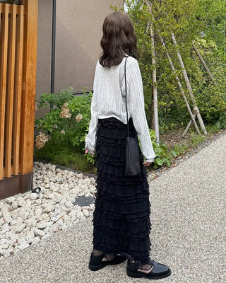 Perforated Cropped Cardigan
