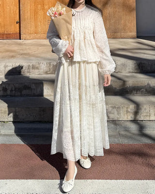 Flower lace blouse
