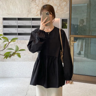 Cotton peplum blouse