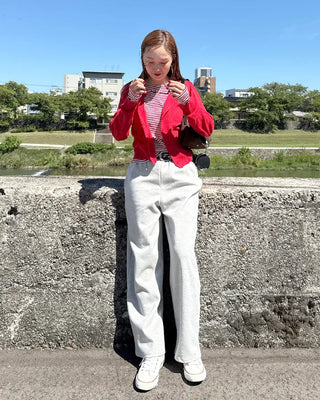 Simple elastic waist sweatpants