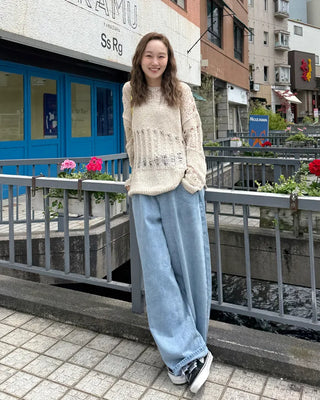 Loose-fitting openwork knit