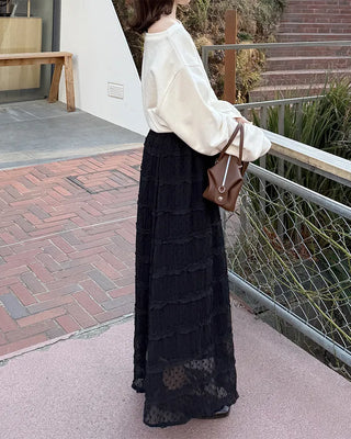Polka Dot Frill Long Skirt