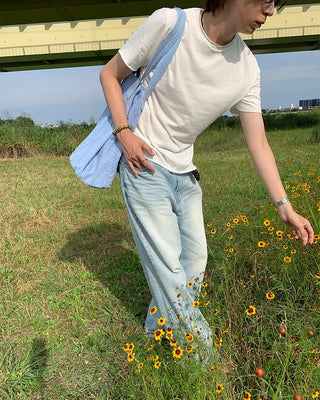 Cut-off point short-sleeved T-shirt