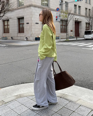 Round neck waffle long t-shirt