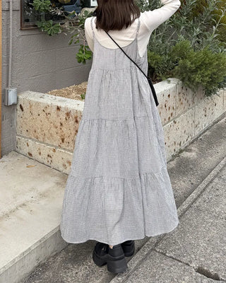 Checked Camisole Long Dress
