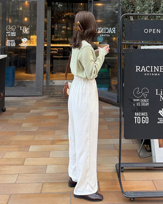 Ribbed round neck cardigan
