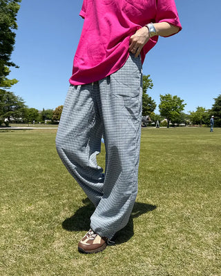 2-way hem check easy pants