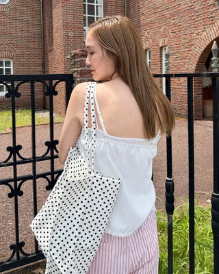 Dot canvas tote bag