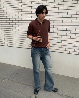 Slim bootcut denim pants