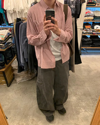 Simple checkered long-sleeved shirt