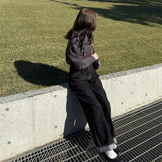 Stitch Point Wide Denim Pants