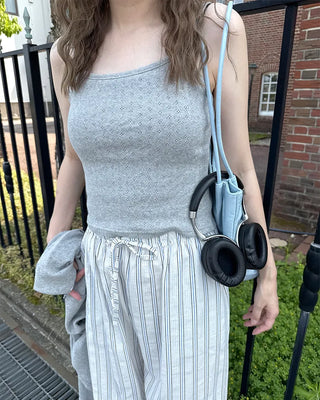 Perforated Sleeveless Cardigan Set
