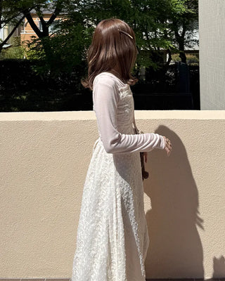 Lace strap detail camisole long dress
