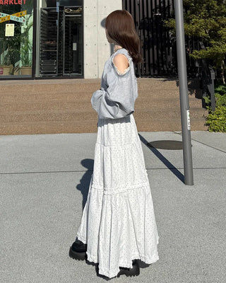 Lace Shoulder Point Sweatshirt