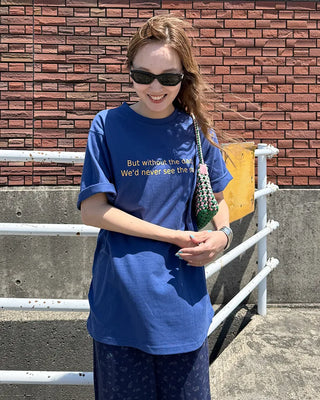 Oversized Lettering Half-Sleeve T-Shirt