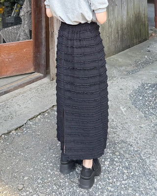 Wave frill long skirt
