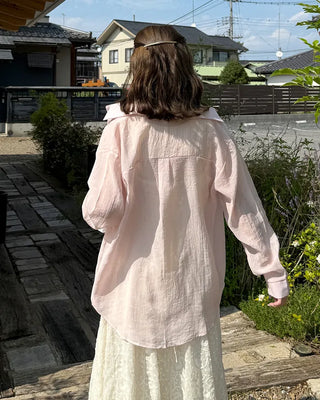 Pastel-colored sheer shirt