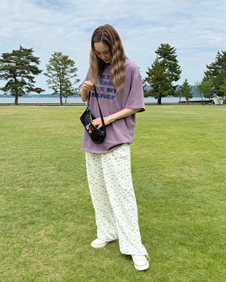 Flower Summer Waffle Easy Pants