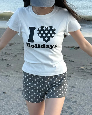 Polka Dot Knit Shorts