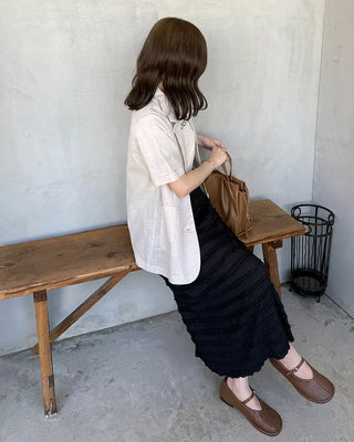 Linen Overfit Short-Sleeve Jacket