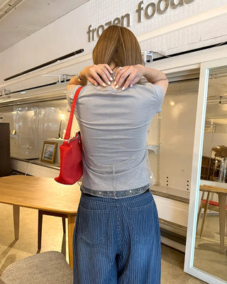 Dot Halter Layered Short-Sleeve T-Shirt