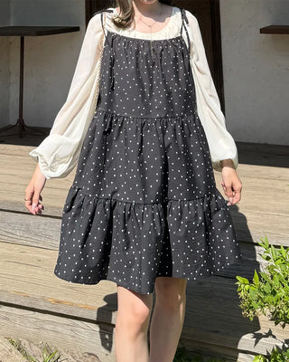 Polka Dot Can-Can String Mini Camisole Dress