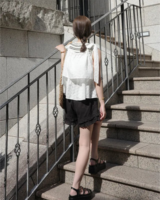 (ORIGINAL) Eyelet Tiered Ribbon Sleeveless Dress