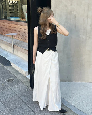 Wrap detail long skirt