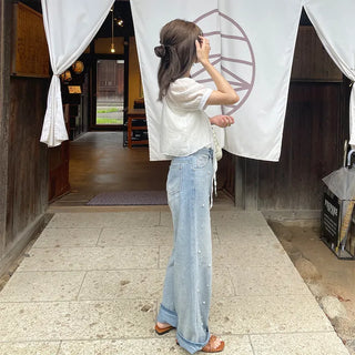 Ribbon layered blouse