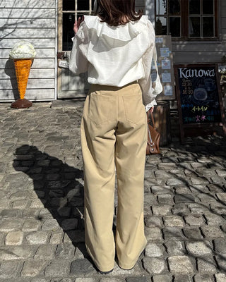 Strap V-neck shirred blouse