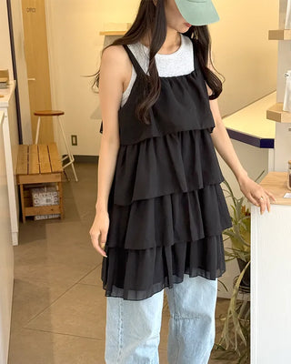 Can-can frill mini dress