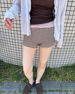 Striped knit shorts