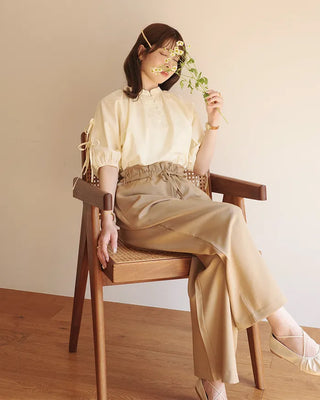 (ORIGINAL) High-waisted frill banding pants